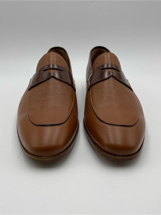 Mezlan SZ 14M Camel Tonal Contrast Pebble Leather Classic Penny Loafer-MSRP $425 main image 14